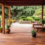 Terrassen im Naturlook mit Holzfarben und gedeckten Tönen