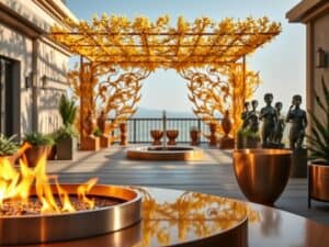 Mehr über den Artikel erfahren Terrassen mit Metallfarben wie Kupfer, Bronze und Gold inszenieren