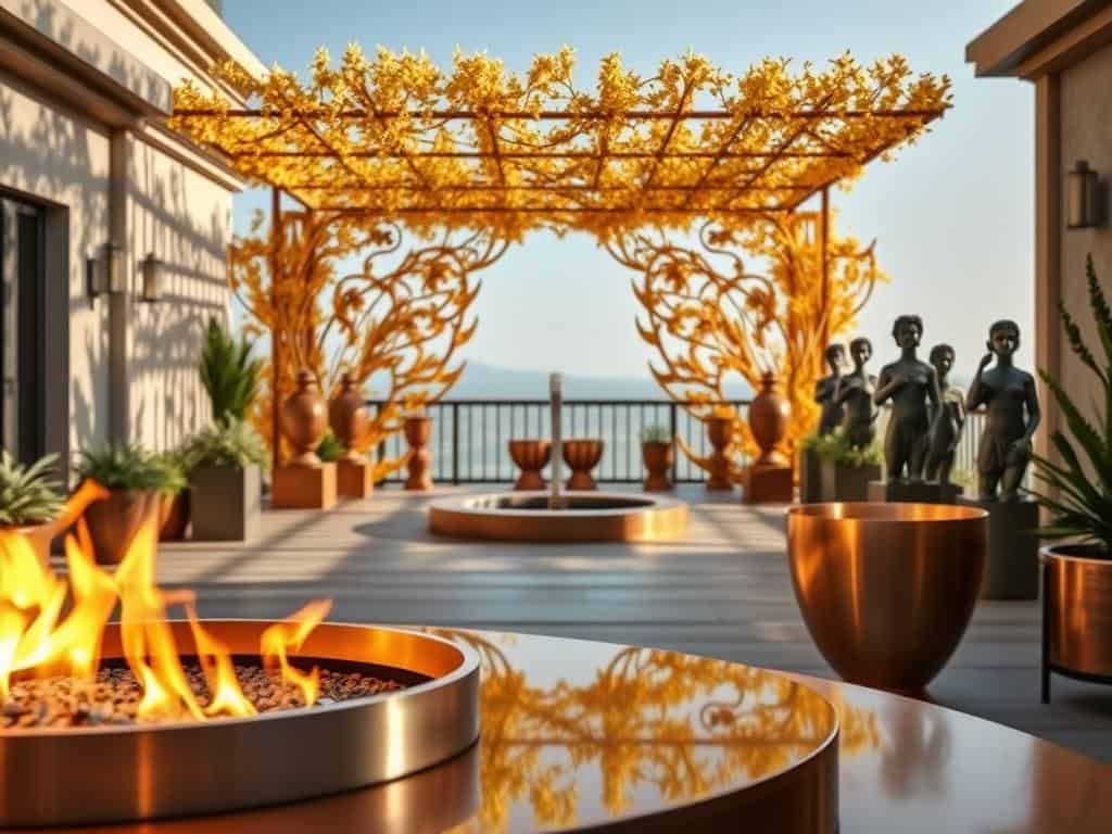 Du betrachtest gerade Terrassen mit Metallfarben wie Kupfer, Bronze und Gold inszenieren