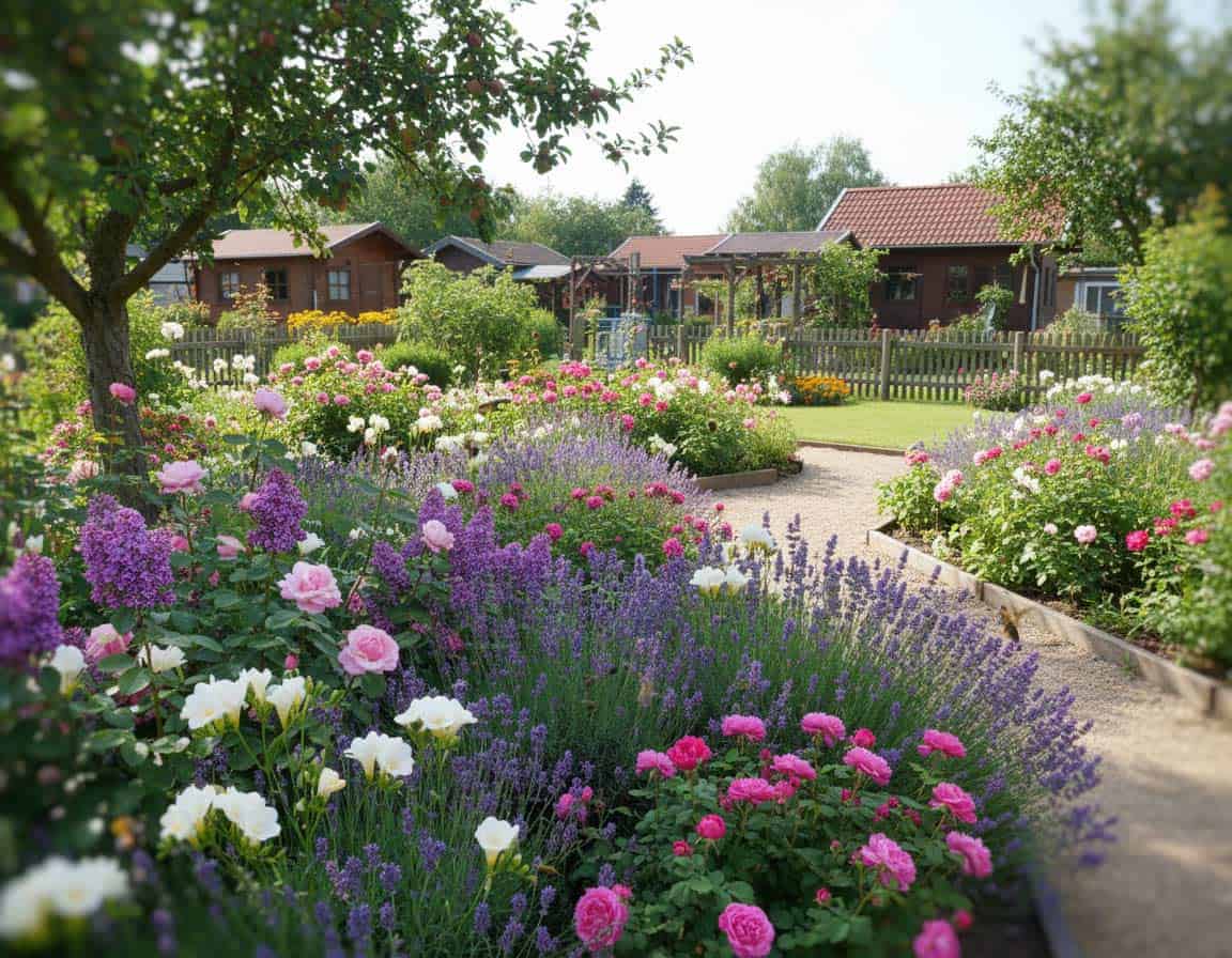 Duftgarten mit blühenden Duftpflanzen im heimischen Garten