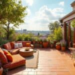 Terrakotta und Rosttöne für mediterrane Dachterrassen