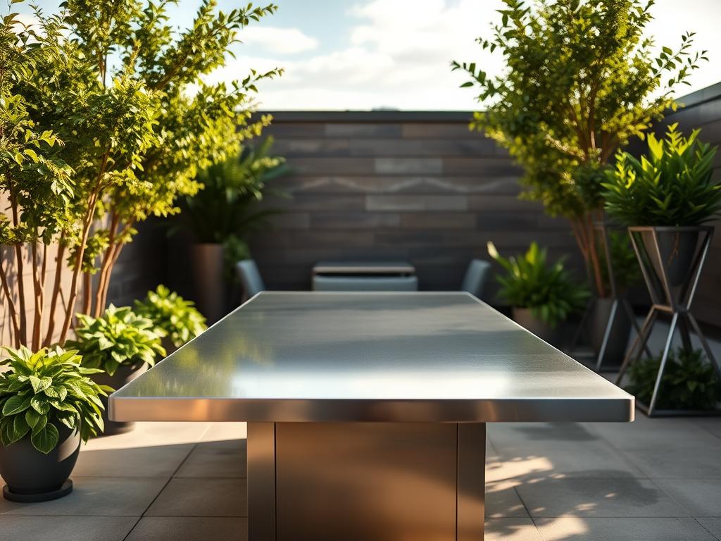 Edelstahltische Terrasse Garten
