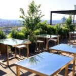 Edelstahltische als Gartentische für Terrasse oder Dachterrasse