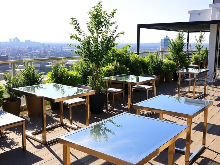 Mehr über den Artikel erfahren Edelstahltische als Gartentische für Terrasse oder Dachterrasse