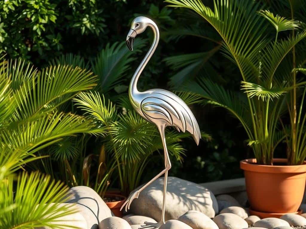 Flamingo-Deko aus Metall Flamingo-Deko aus Metall