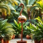 Flamingo-Deko aus Metall für tropische Outdoor-Lounges