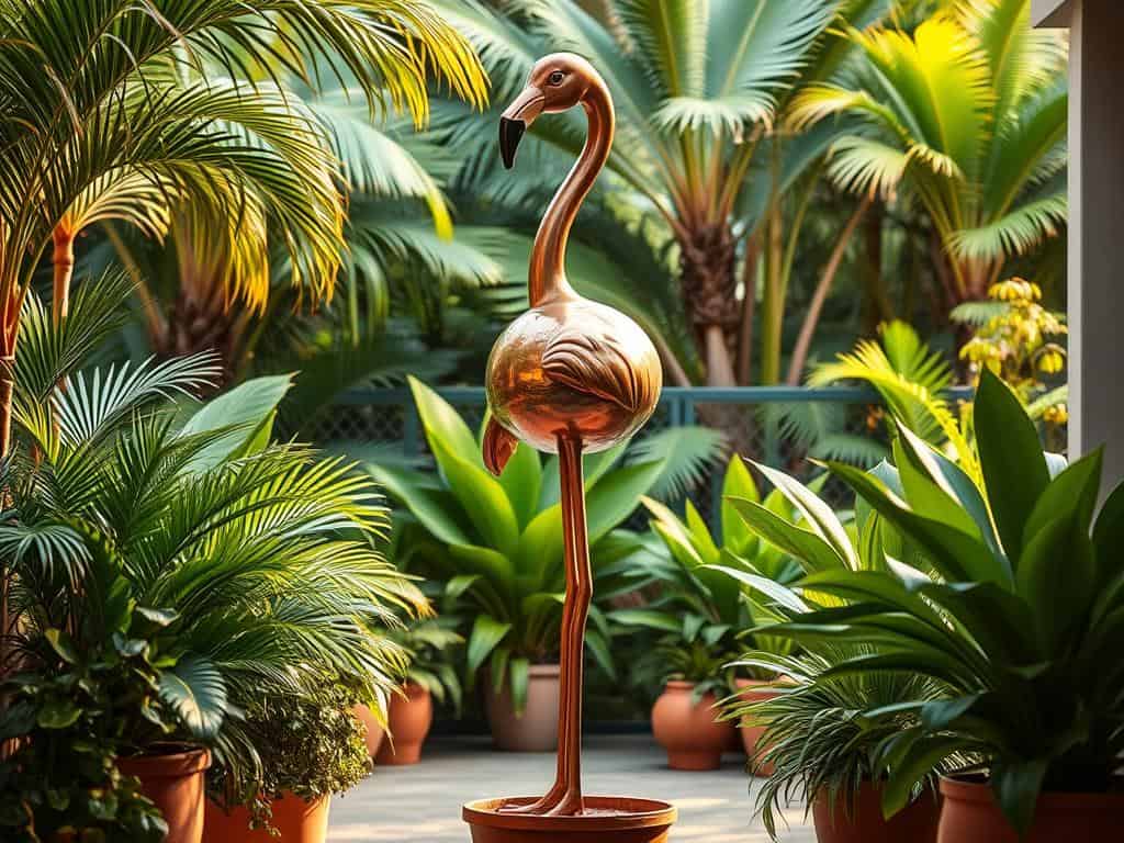 Flamingo-Deko aus Metall