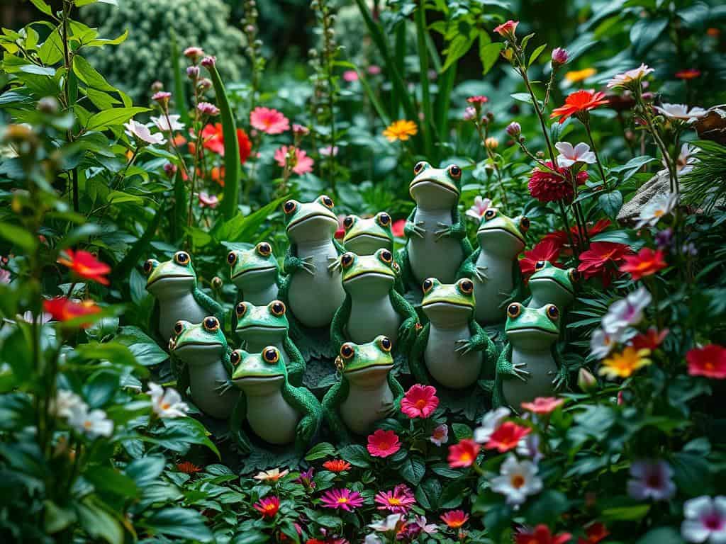 Frosch Skulpturen im Garten Frosch Skulpturen im Garten