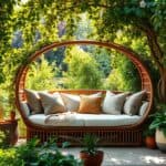 Gartenliege aus Rattan für einen gelungenen Bohostil