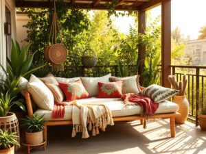 Mehr über den Artikel erfahren Gartenliege im Bohostil für Terrasse und Balkon