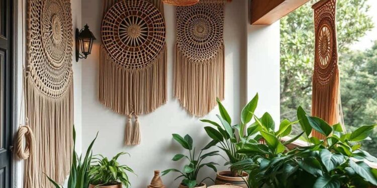 Makramee-Wandbehänge für die Boho-Terrasse