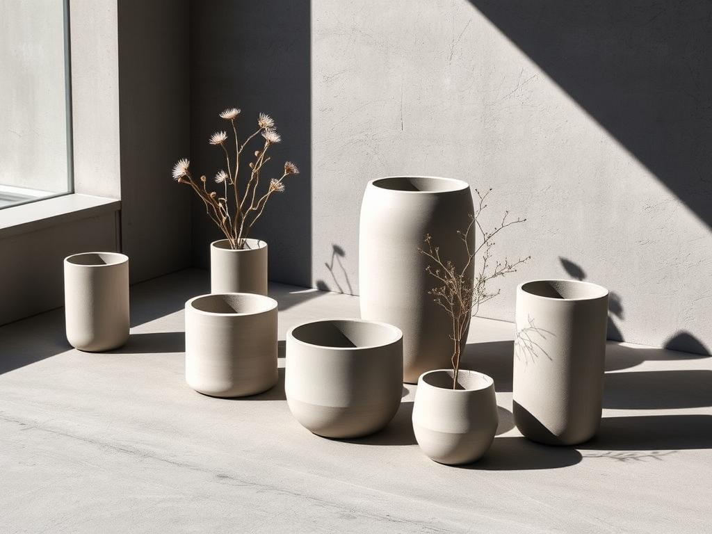 Minimalistische Betonvasen