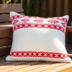 Outdoor-Sitzkissen mit Norwegermuster für skandinavisches Design