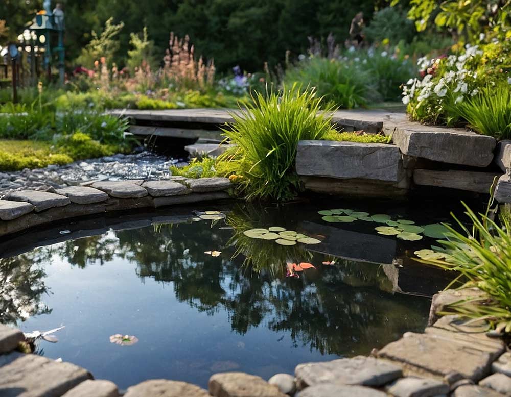 Wassergarten auf kleiner Fläche mit Mini Teich Wassergarten auf kleiner Fläche mit Mini Teich