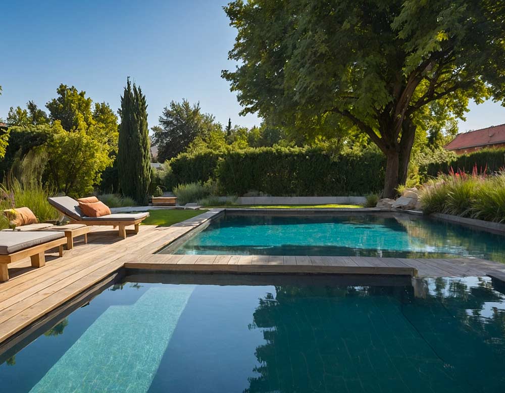 Wellness‑Garten mit Bio‑Pool 