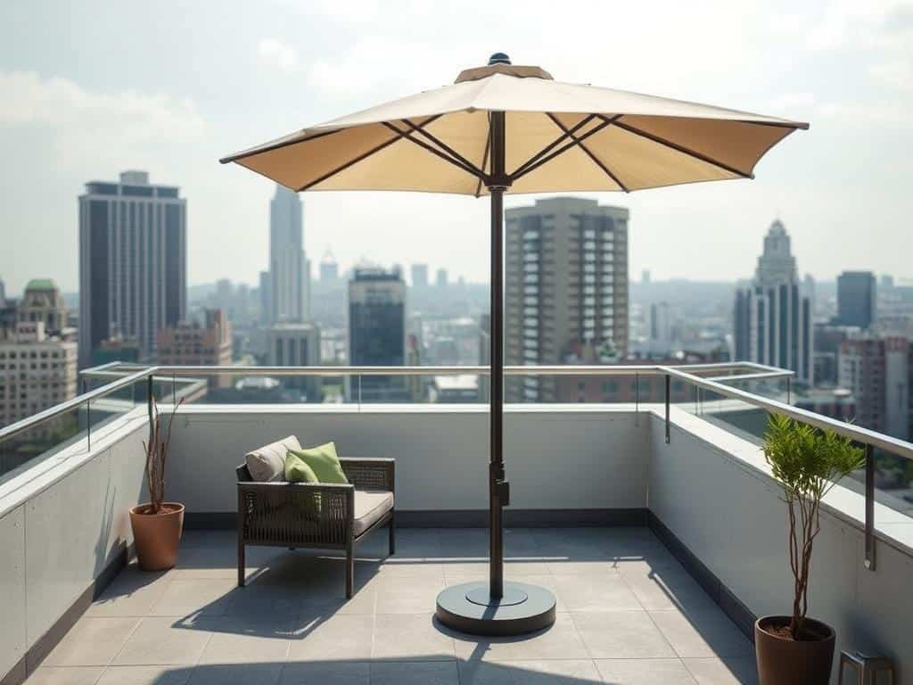 Sonnenschirm auf Dachterrasse