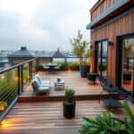 Kombination von Holz und Metall für kontrastreiche Dachterrassenideen