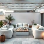 Leichte Möbel aus Fiberglas für flexible Dachterrassennutzung verwenden