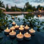 Schwimmkerzen für festliche Sommertage im Garten oder auf der Terrasse