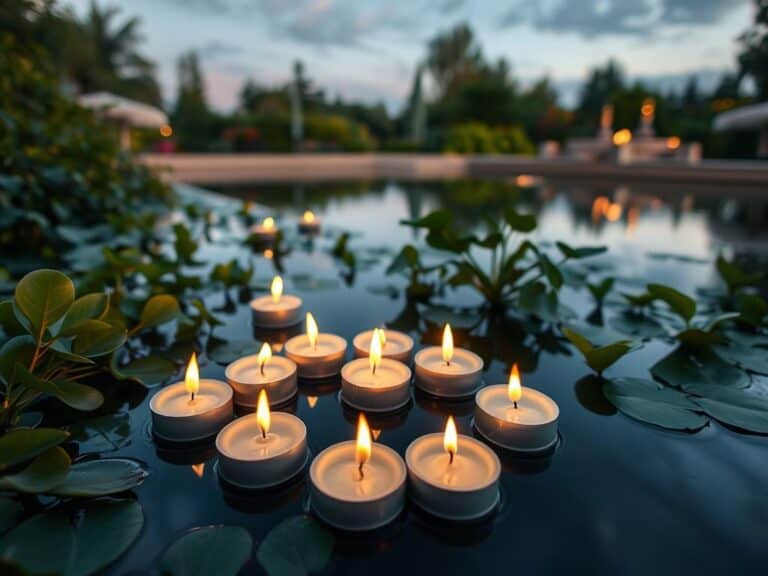 Mehr über den Artikel erfahren Schwimmkerzen für festliche Sommertage im Garten oder auf der Terrasse