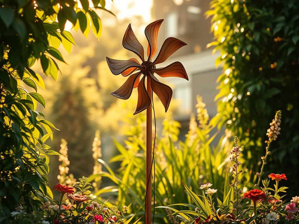 handgefertigtes Windrad Garten