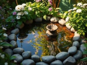Mehr über den Artikel erfahren Wassergarten auf kleiner Fläche mit Mini Teich oder Wasserschale