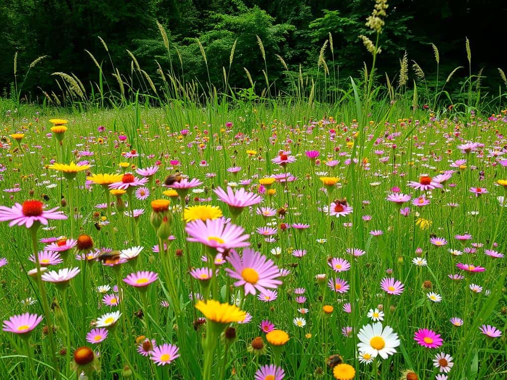 Wildblumenwiese und insektenfreundliche Pflanzen