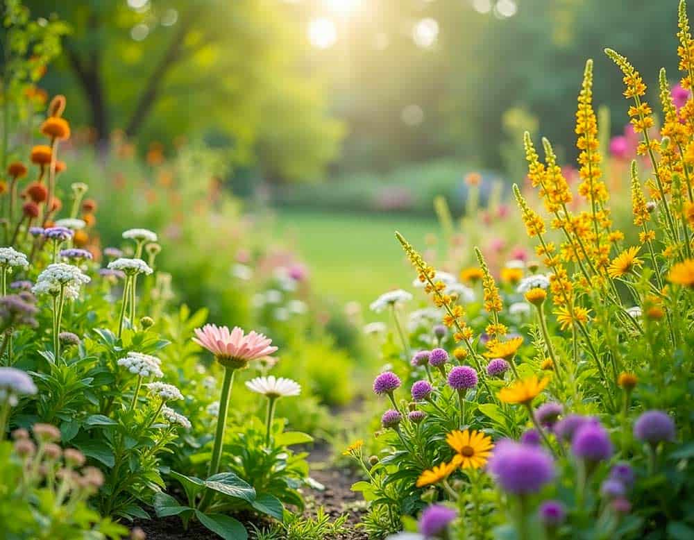 Duftgarten mit duftenden Blumen und Pflanzen Duftgarten mit duftenden Blumen und Pflanzen