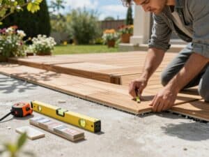 Mehr über den Artikel erfahren Terrassenboden über Beton verlegen – Schritt für Schritt