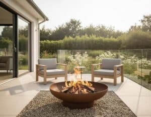 Mehr über den Artikel erfahren Feuerschale auf der Terrasse – Materialien, Modelle und Atmosphäre für Herbstabende