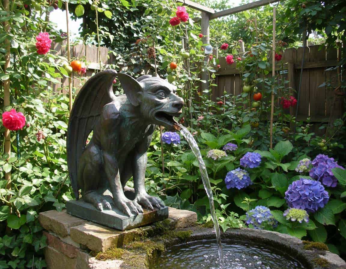 Gargoyle als Wasserspeier aus Metall Gargoyle als Wasserspeier aus Metall