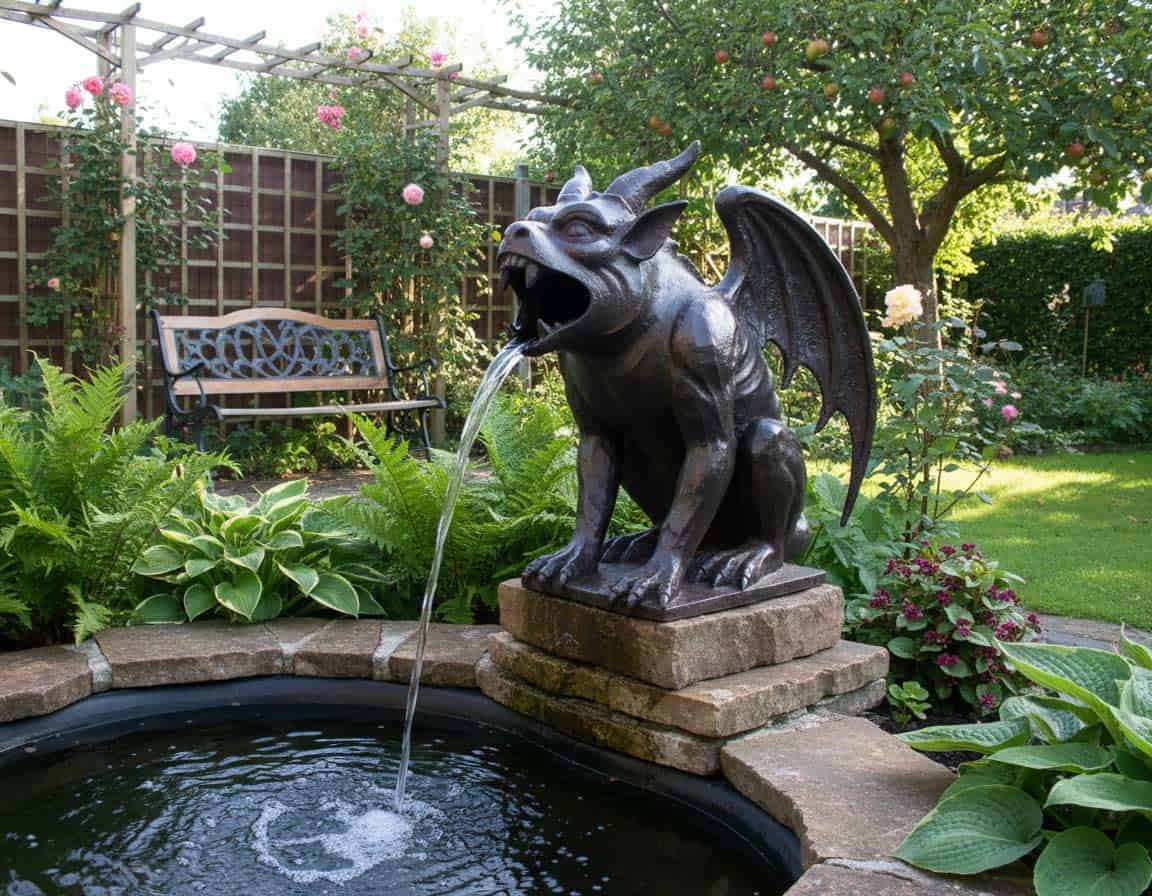 Metall Gargoyle als Wasserspeier Metall Gargoyle als Wasserspeier