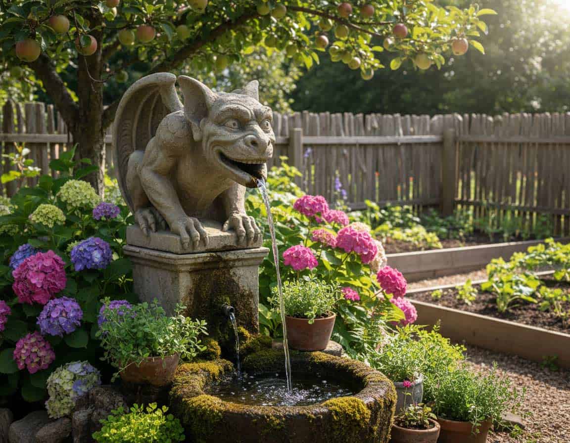 Gargoyle Wasserspeier aus Sandstein Gargoyle Wasserspeier aus Sandstein