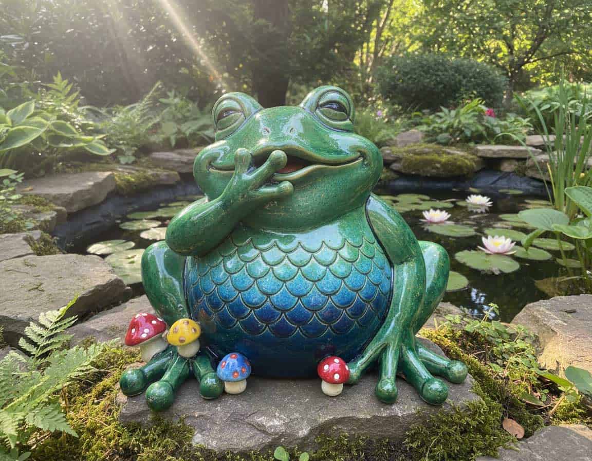Lustiger Keramikfrosch Lustiger Keramikfrosch
