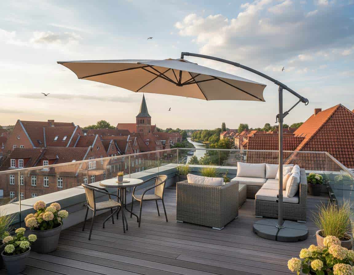 Kippbarer Sonnenschirm