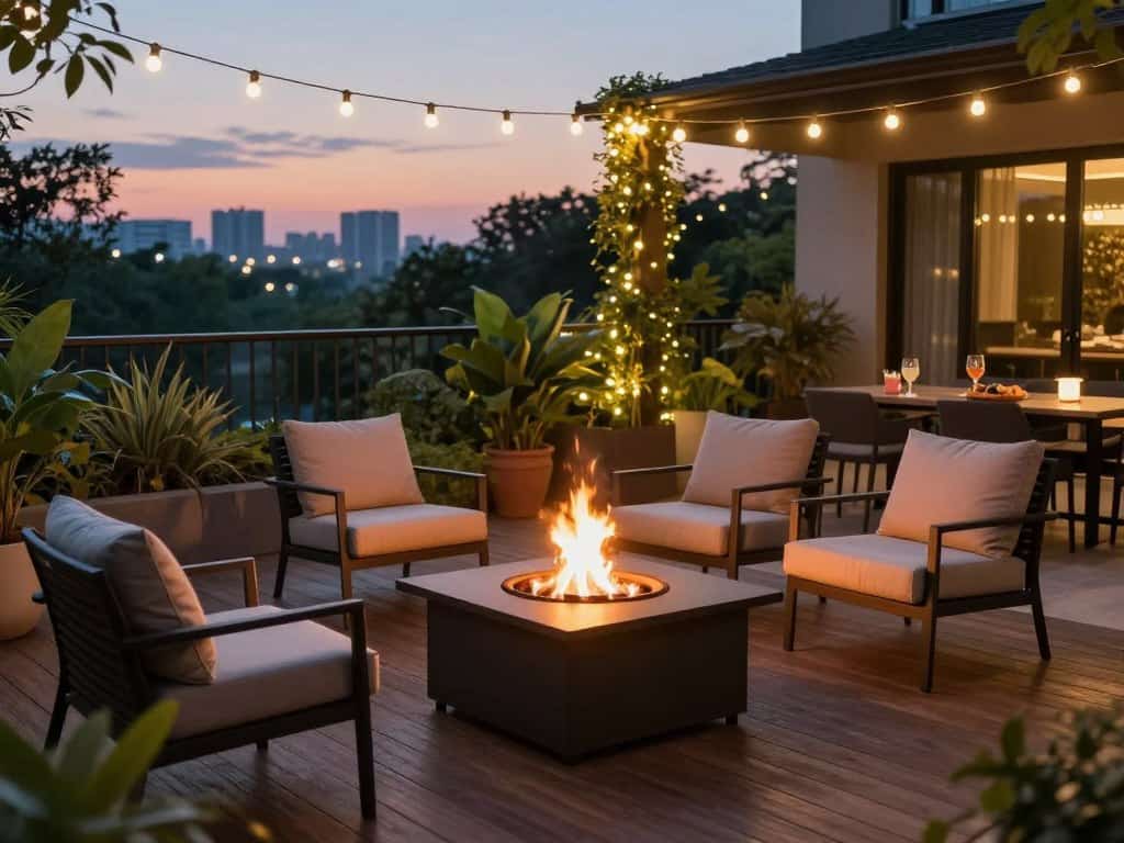 Feuerstelle auf der Terrasse