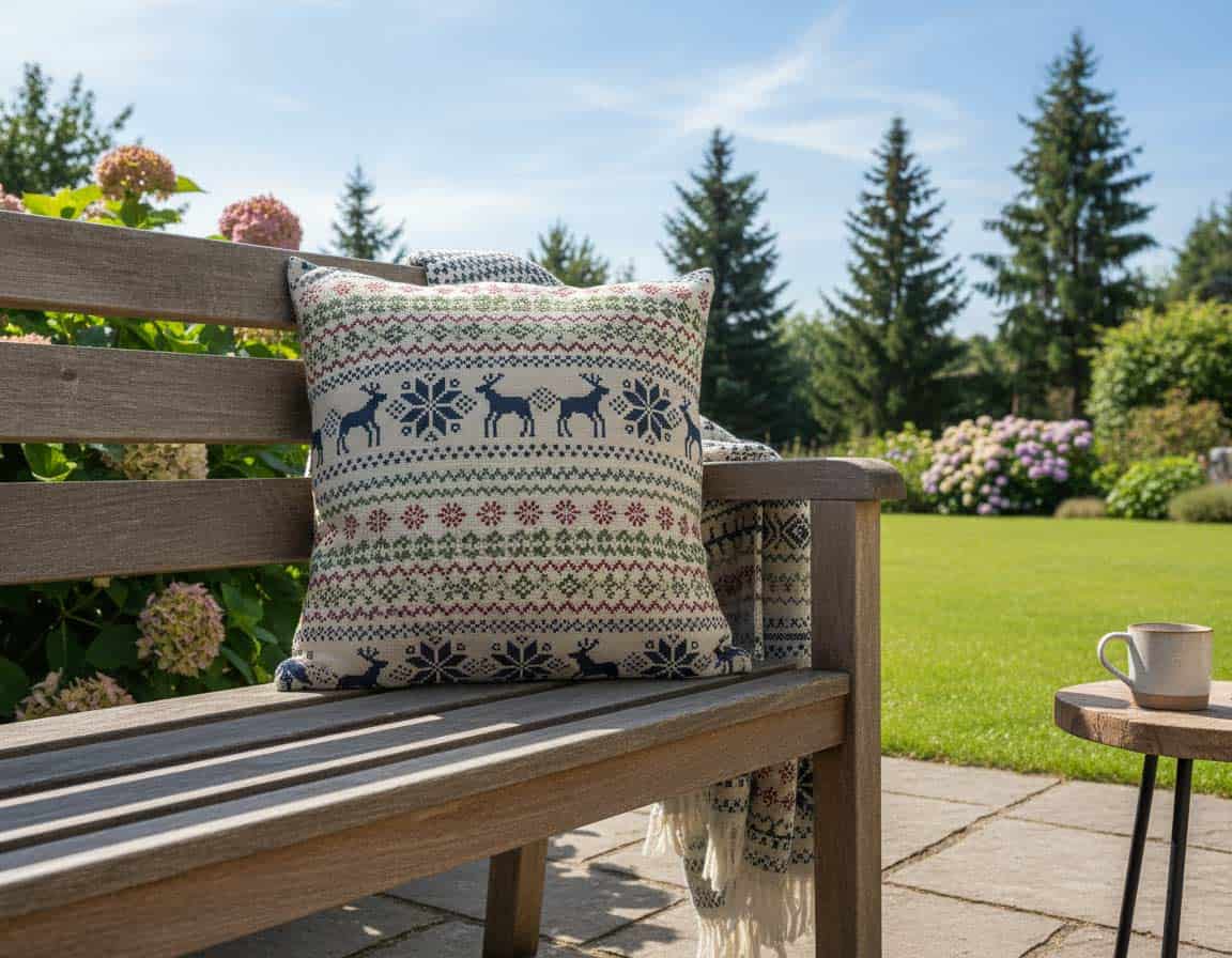 Outdoor-Sitzkissen mit Norwegermuster Outdoor-Sitzkissen mit Norwegermuster