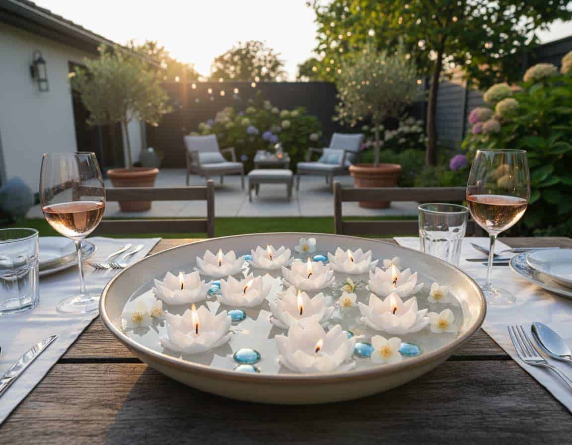 Schwimmkerzen für die Terrasse und dem Terrassentisch