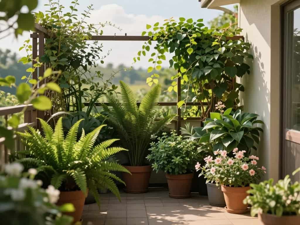 Sichtschutz mit Pflanzen auf der Terrasse