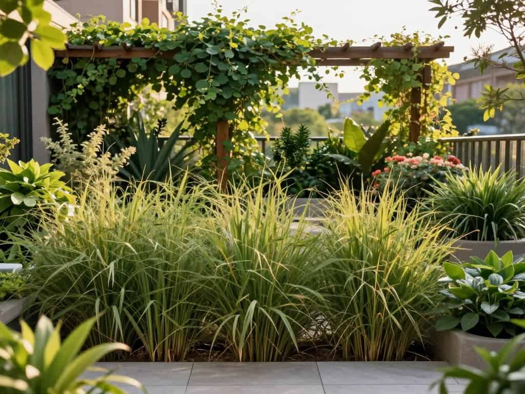 Sichtschutz mit Pflanzen auf der Terrasse