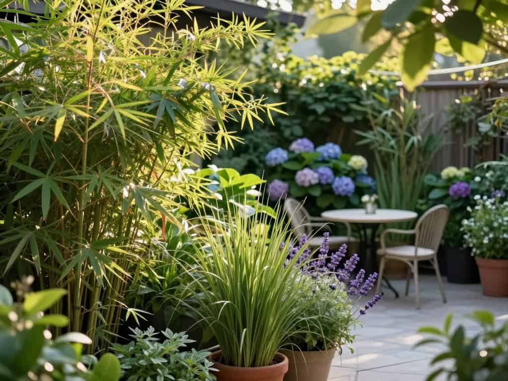 Sichtschutz mit Pflanzen auf der Terrasse