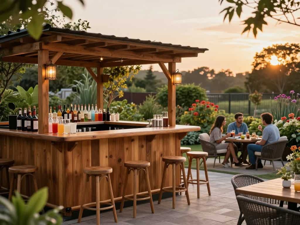 Outdoor-Bar Beleuchtung und Ausstattung