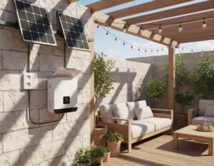 Mehr über den Artikel erfahren Stromversorgung auf der Terrasse nachrüsten – Außensteckdose, Solar, Akku