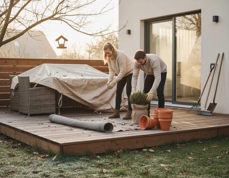 Mehr über den Artikel erfahren Terrasse winterfest machen – was wann zu tun ist